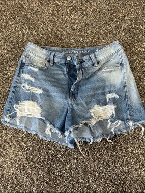 American Eagle Outfitters Light Wash Distressed Denim Shorts